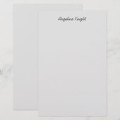 エレガント おしゃれ トレンディ ユニーク 手書き スクリプト 便箋 (正面/裏面)