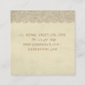 エレガント おしゃれ 洗練された,リボン,レース スクエア名刺 (裏面)