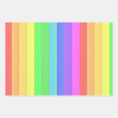 エレガント&おもしろいレカラフルインボーストライプ ラッピングペーパーシート (正面3)