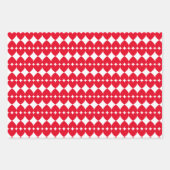 エレガント&おもしろい明ストライプのるい赤いハートパターン ラッピングペーパーシート (正面3)