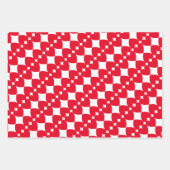 エレガント&おもしろい明ストライプのるい赤いハートパターン ラッピングペーパーシート (正面)