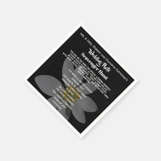 エレガント&おもしろい結婚のフォトスカベンジャー狩り スタンダードカクテルナプキン (角)