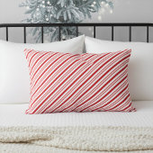 エレガント、おもしろい赤と白キャンディストライプー アクセントクッション