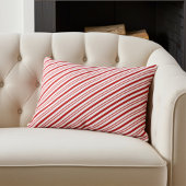 エレガント、おもしろい赤と白キャンディストライプー アクセントクッション