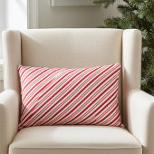 エレガント、おもしろい赤と白キャンディストライプー アクセントクッション