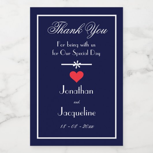 エレガント お礼 封筒 お名前 キュート ミニ ワインラベル (シングルラベル)