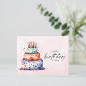 エレガント お誕生日おめでとうございます ポストカード (スタンド正面)