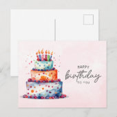 エレガント お誕生日おめでとうございます ポストカード (正面/裏面)