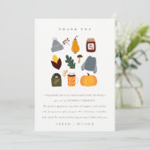 エレガント かわいい あたたかい コzy オータム エッセンシャル ウェディング サンキューカード (スタンド正面)