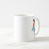 エレガント、かわいい、おしゃれ、サシーの女の子、ピンクのカスタマイズ コーヒーマグカップ (正面右)