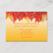 エレガント、かわいらし秋の結婚式披露宴挿入 エンクロージャーカード (裏面)