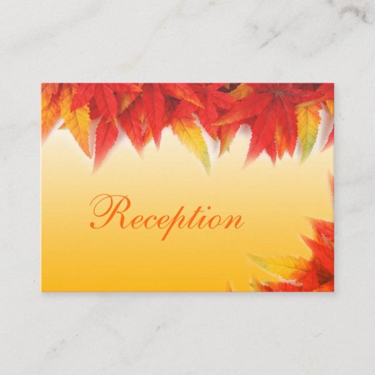エレガント、かわいらし秋の結婚式披露宴挿入 エンクロージャーカード (正面)