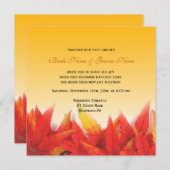 エレガント、かわいらし秋の結婚式招待状 招待状 (正面/裏面)