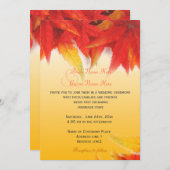 エレガント、かわいらし秋の結婚式招待状 招待状 (正面/裏面)