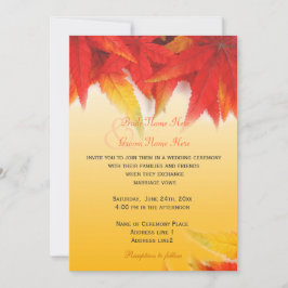 エレガント、かわいらし秋の結婚式招待状 招待状