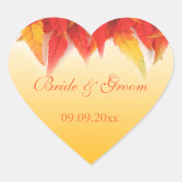エレガント、かわいらし秋の結婚式 ハートシール