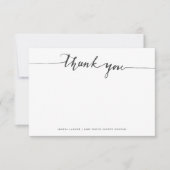 エレガント|の平らなメッセージカードありがとう ノートカード (正面)