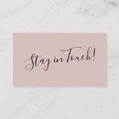 エレガント、ほこりっぽいバラタイポグラフィ「引っ越しました」カード 名刺 (裏面)