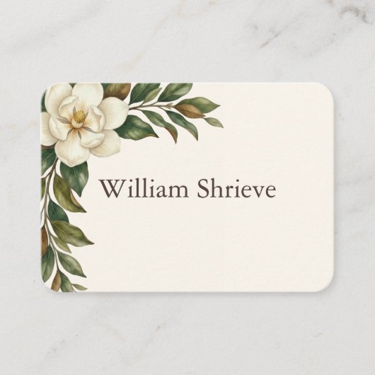 エレガント アイボリー マグノリア ウェディング プレイスカード (正面)