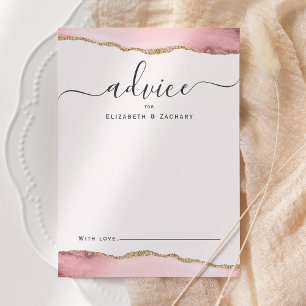 エレガント アゲート ピンクゴールド 結婚式 アドバイスカード