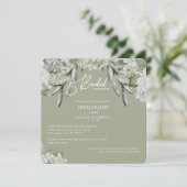 エレガント アジサイ セージ 結婚祝いパーティー 招待状 (スタンド正面)