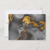 エレガント アブストラクト ブラック グレー ゴールド グリッター ~* 出欠カード (裏面)