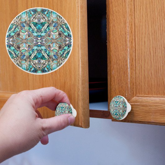 エレガント・アワビとシルバー セラミックノブ