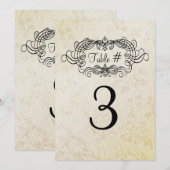 エレガント アンティークスタイル ウェディング テーブル ナンバー カード (正面/裏面)