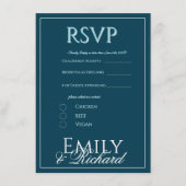エレガント アンティーク フローラル ウェディング RSVP ご飯の選択肢 エンクロージャーカード (正面)