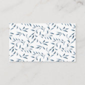 エレガント アンティーク ブルー ウィローの葉 感謝 エンクロージャーカード (裏面)