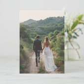 エレガント、アンパサンド、スクリプトフォント、1枚の写真 サンキューカード (スタンド正面)