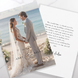 エレガント、アンパサンド、スクリプトフォント、1枚の写真 サンキューカード