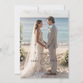 エレガント、アンパサンド、スクリプトフォント、1枚の写真 サンキューカード (正面)