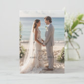 エレガント、アンパサンド、スクリプトフォント、1枚の写真 サンキューカード (スタンド正面)