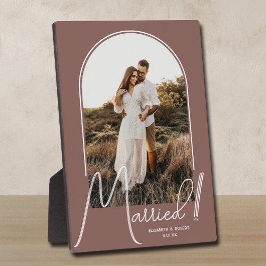 エレガント アーチ ウェディング フォト ローズ タウペ フォトプラーク