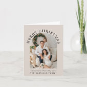 エレガント アーチ フォト メリークリスマス タウペ シーズンカード (正面)