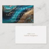 エレガント、アート抽象芸術、ティール（緑がかった色）金ゴールド 名刺 (正面/裏面)