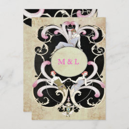 エレガント,アールデコ,結婚式招待状ゲイ 招待状