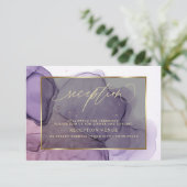 エレガント インク ローズ プラム  レセプション  招待状 (スタンド正面)