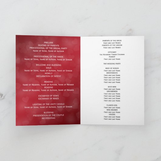 エレガント・ウエディング・プログモダンラム・ハート・レッド プログラム (内部)