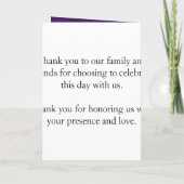 エレガント・ウエディング・プログラム・シート・ミュージック・パープル プログラム (裏面)