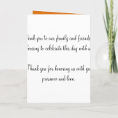 エレガント・ウエディング・プログラム・ナイト・デズル・オレンジ プログラム (裏面)