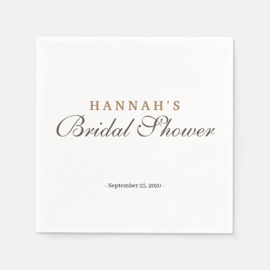 エレガント&エステティックゴールデン&シルバーブライダルシャワー スタンダードカクテルナプキン (正面)