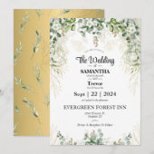 エレガント・エターニティ：私たちの結婚式の日にご一緒ください 招待状 (正面/裏面)