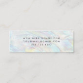 エレガント　オパールテクスチャーパターン　ユニーク スキニー名刺 (裏面)