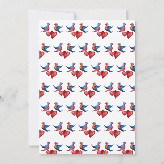 エレガント,オリジナルラブバード結婚ズカード 招待状 (裏面)