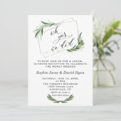 エレガント オリーブゴールドの結婚式 ウェディング 招待状 (スタンド正面)