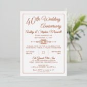 エレガント オルネート 40周年 結婚記念日 パーティー ホイル 箔招待状 (立ち正面)