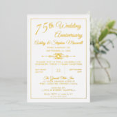 エレガント オルネート 75周年 結婚記念日 パーティー ホイル 箔招待状 (立ち正面)