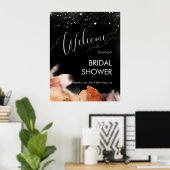 エレガント オレンジ インク ブラック ブライダル シャワー ウェルカム ポスター (ホームオフィス)